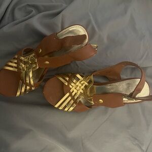Brash Tan and Gold Women's Sandals